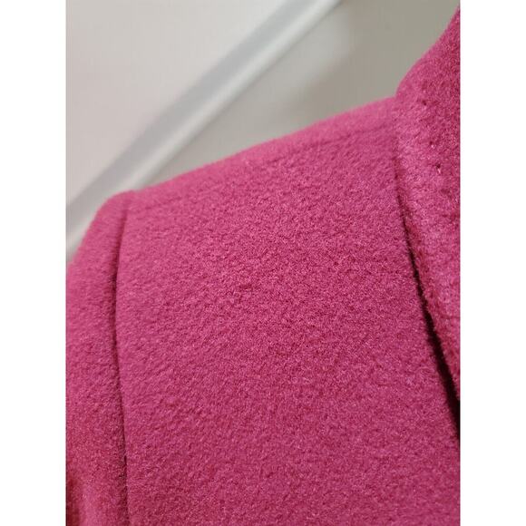 Land's End Women's Red Solid Wool Long Sleeve Collared Mid Length Coat Size 4 - Picture 11 of 13